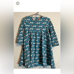 Frugi organic cotton novelty dog print long sleeve dress Sz. 2-3 years 90-98cm